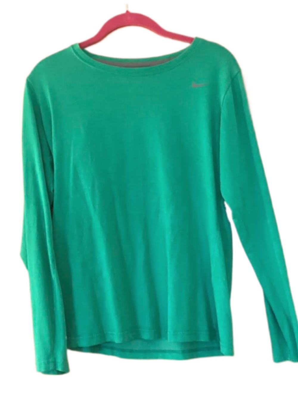Nike Dri Fit Womens Green Long Sleeve T Shirt, L